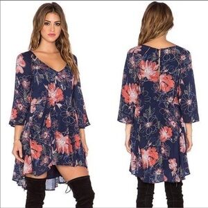 Free People Navy Eyes on You Printed Floral Dress